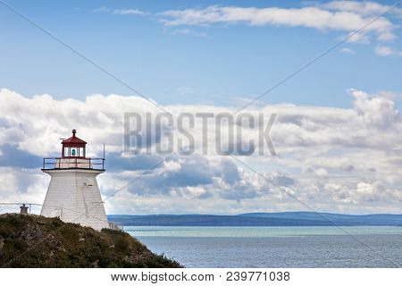 Cape Enrage lighthouse, one of the oldest lighthouses on the Fundy coastline of New Brunswick, Canada.