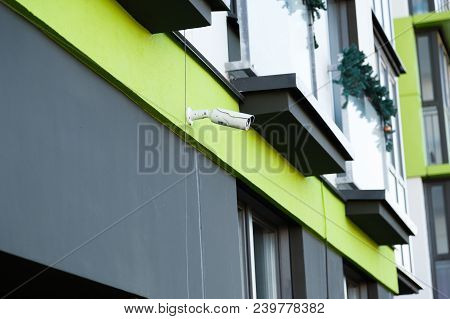 Security Camera Surveillance System Outdoor Of House. Equipment System Service For Safety Life Or As
