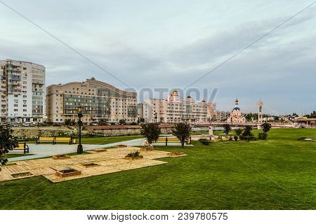 Belgorod, Russia - September 05, 2017: Evening View Of The Belgorod State University Hostel And Left