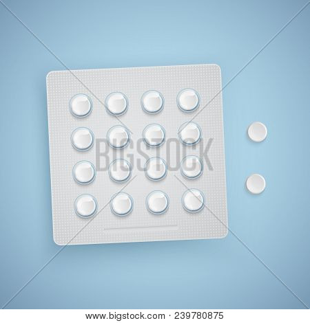 Capsules And Pills In New Blister Pack, Medical Products, Realistic Vector Illustration