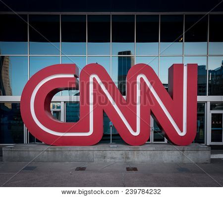 March 3, 2017: Atlanta, United States: Cnn Logo At Headquarters