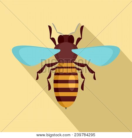 Bee Insect Icon. Flat Illustration Of Bee Insect Vector Icon For Web Design