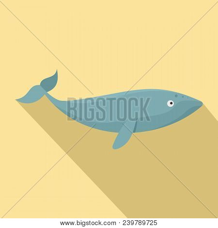 Finback Whale Icon. Flat Illustration Of Finback Whale Vector Icon For Web Design