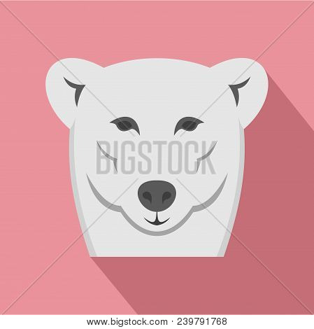 Female Polar Bear Icon. Flat Illustration Of Female Polar Bear Vector Icon For Web Design