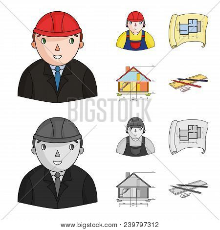 Engineer-constructor, Construction Worker, Site Plan, Technical Drawing Of The House. Architecture S
