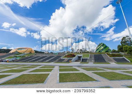 Dalat, Vietnam - May 6, 2018: Glass Pavilion In The Form Of A Flower Bud Of The Artichoke In The Lam
