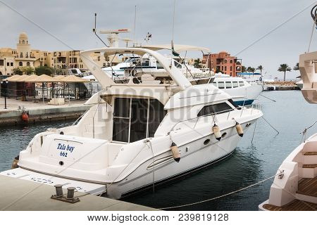 Aqaba, Jordan - December 24, 2017: Modern Marine Full Of Beautiful Yachts In Aqaba City In Tala Bay 