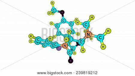 Diltiazem Molecular Structure Isolated On White