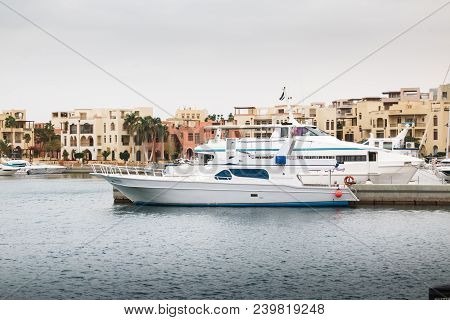 Aqaba, Jordan - December 24, 2017: Modern Marine Full Of Beautiful Yachts In Aqaba City In Tala Bay 
