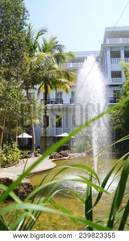 Pulau Langkawi, Malaysia - Apr 4th 2015: Terrace And Garden Of The Danna Hotel In Langkawi Island. T