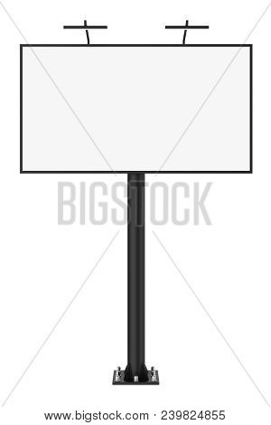 Blank Bigboard On White Background, 3d Rendering.