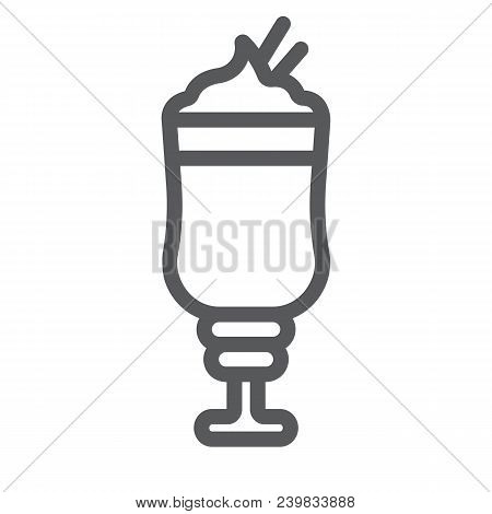 Mocha Line Icon, Coffee And Cafe, Coffee Cream Sign Vector Graphics, A Linear Pattern On A White Bac