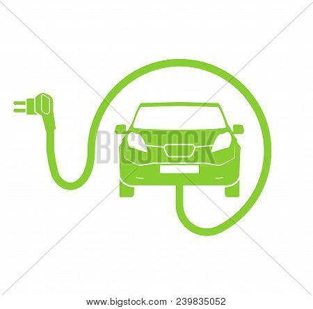 Electrical Charging Station Symbol. Electric Car Charging Icon Isolated. Electric Vehicle Green Elec