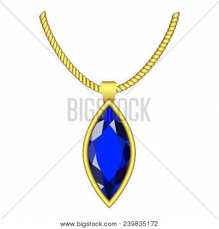 Sapphire Jewelry Icon. Realistic Illustration Of Sapphire Jewelry Vector Icon For Web Design Isolate
