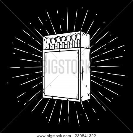Vector Illustration With A Matches Box And Divergent Rays