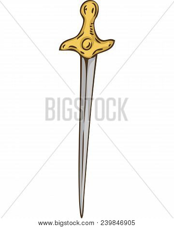Pirate Dirk Or Knife. Isolated On A White Background