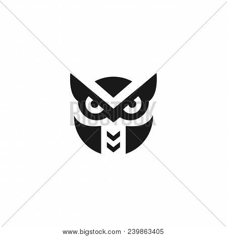 Owl Logo Design, Circle Concept, Vector Icons.