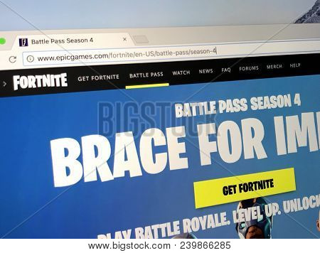 Amsterdam, The Netherlands - May 9, 2018: Official Homepage Of Fortnight Season 4, A Production Of E
