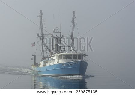New Bedford, Massachusetts, Usa - May 9, 2018:  Commercial Fishing Vessel Miss Taylor, Hailing Port 