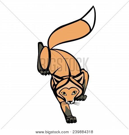 Vector Image Of Red Fox During Hunting