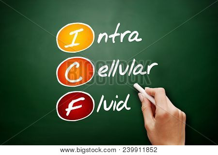 Icf - Intracellular Fluid, Acronym Concept On Blackboard