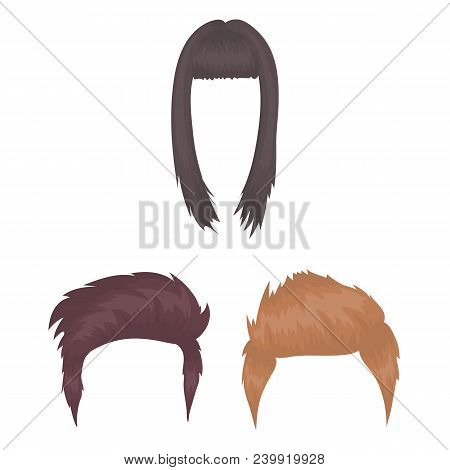 Mustache And Beard, Hairstyles Cartoon Icons In Set Collection For Design. Stylish Haircut Vector Sy