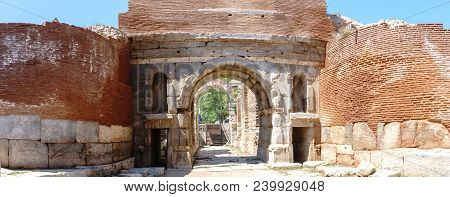 Historical Stone Walls And Doors Of Iznik Bursa