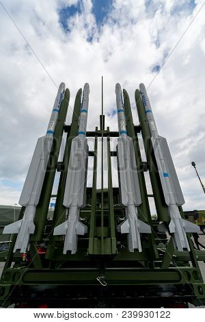 Berlin, Germany - April 25, 2018: Iris-t Sls Launching Station Of The Company Diehl Defense. Exhibit