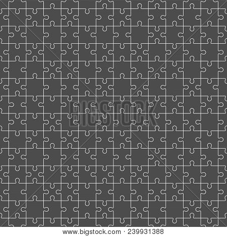 Jigsaw Puzzle Seamless Pattern With All Posible Pieces
