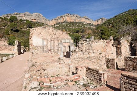 Cells And Large Cloister, Escaladei, Priorat, Tarragona Province, Catalonia, Spain