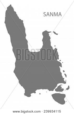 Sanma Map Of Vanuatu Grey Illustration Shape