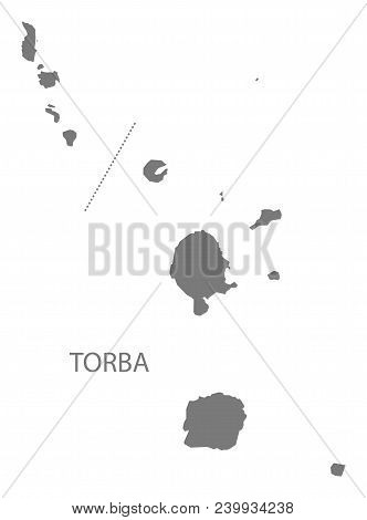 Torba Map Of Vanuatu Grey Illustration Shape