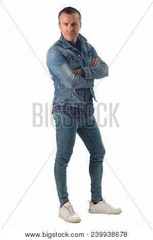 A Man Isolated On A White Background