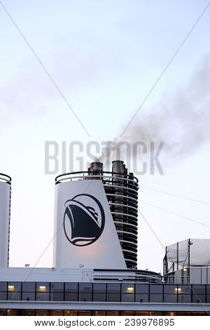 Velsen, The Netherlands - May 8th 2018: Ms Zuiderdam Operated By Holland America Line On North Sea C