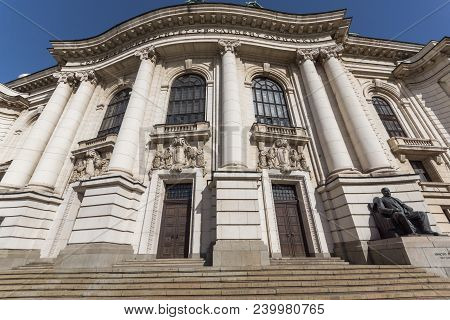 Sofia, Bulgaria - March 17, 2018: Amazing View Of University Of Sofia St. Kliment Ohridski, Bulgaria