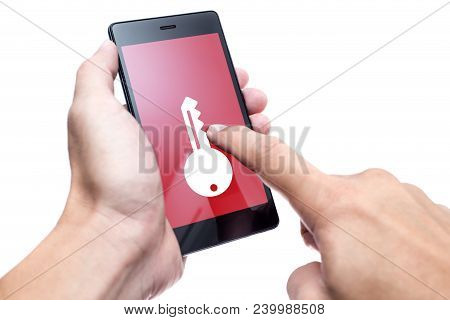 Smartphone Security Keylock Locking Screen Concept Isolated On White