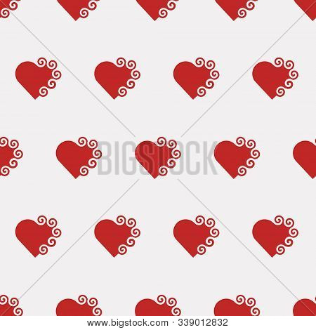 Seamless Pattern With Red Hearts. Vector Illustration.