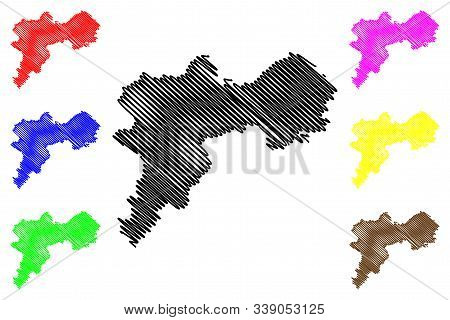 Offaly County Council (republic Of Ireland, Counties Of Ireland) Map Vector Illustration, Scribble S