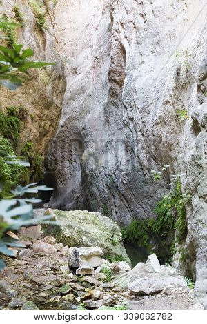 Sunlit Multicolored Rocks Of Avakas Gorge In Cyprus.