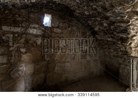Jerusalem, Israel, December 07, 2019 : The Remains Of The Interior Of The Crusader Fortress Located 