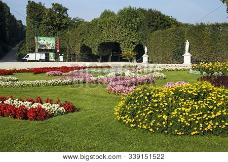Vienna, Austria - 23 August, 2019: Schonbrunn Palace, German: Schloss Schonbrun, Baroque Summer Resi