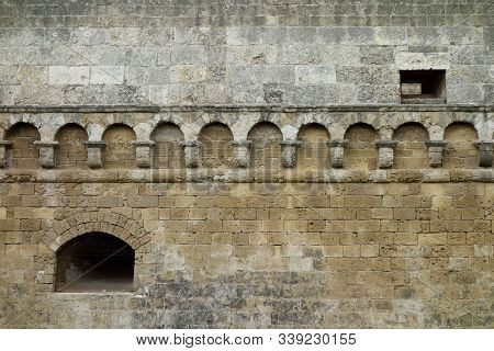 Detail Of A Wall Of Svevo Castle In Bari