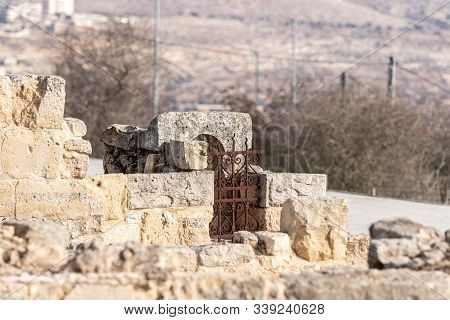 Jerusalem, Israel, December 07, 2019 : Archaeological Excavations Of The Crusader Fortress Located O