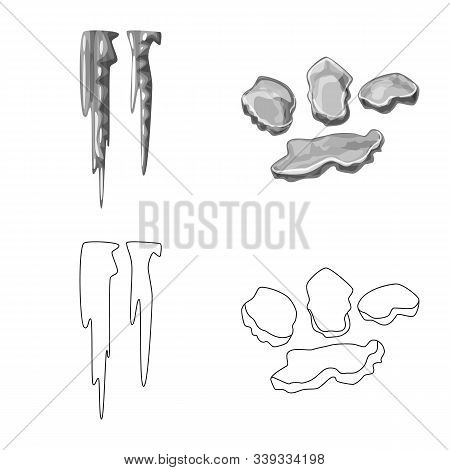 Vector Illustration Of Texture And Frozen Symbol. Set Of Texture And Transparent Vector Icon For Sto