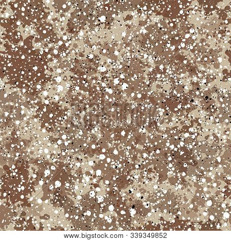 Ink Spots And Stains On A Light Brown Natural View Background.