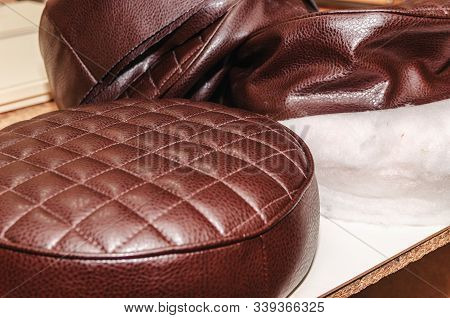 Seat Upholstery In A Furniture Workshop, Eco-leather Cover