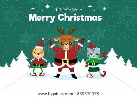 T87 - Christmas Animals Background