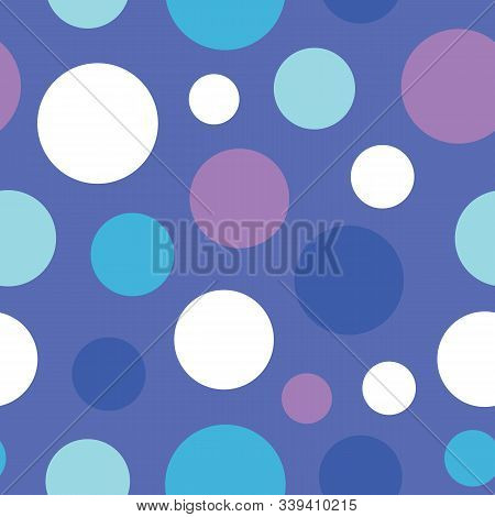 Blue Toned Moons And Stars Vector Seamless Repeat Pattern