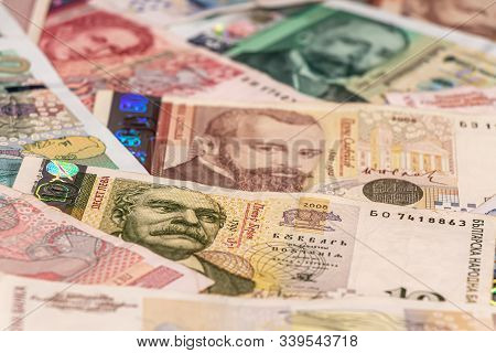A Composition Of Bulgarian Lev Banknotes Providing Great Options To Be Used For Illustrating Subject
