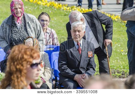Lutsk , Ukraine, May 9, 2014: Victory Day, People Column